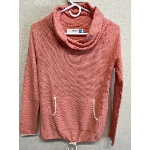 Anthropologie Sparrow Wool Blend Cowl Neck Long Sleeve Sweater Size XS Coral - Picture 8 of 10